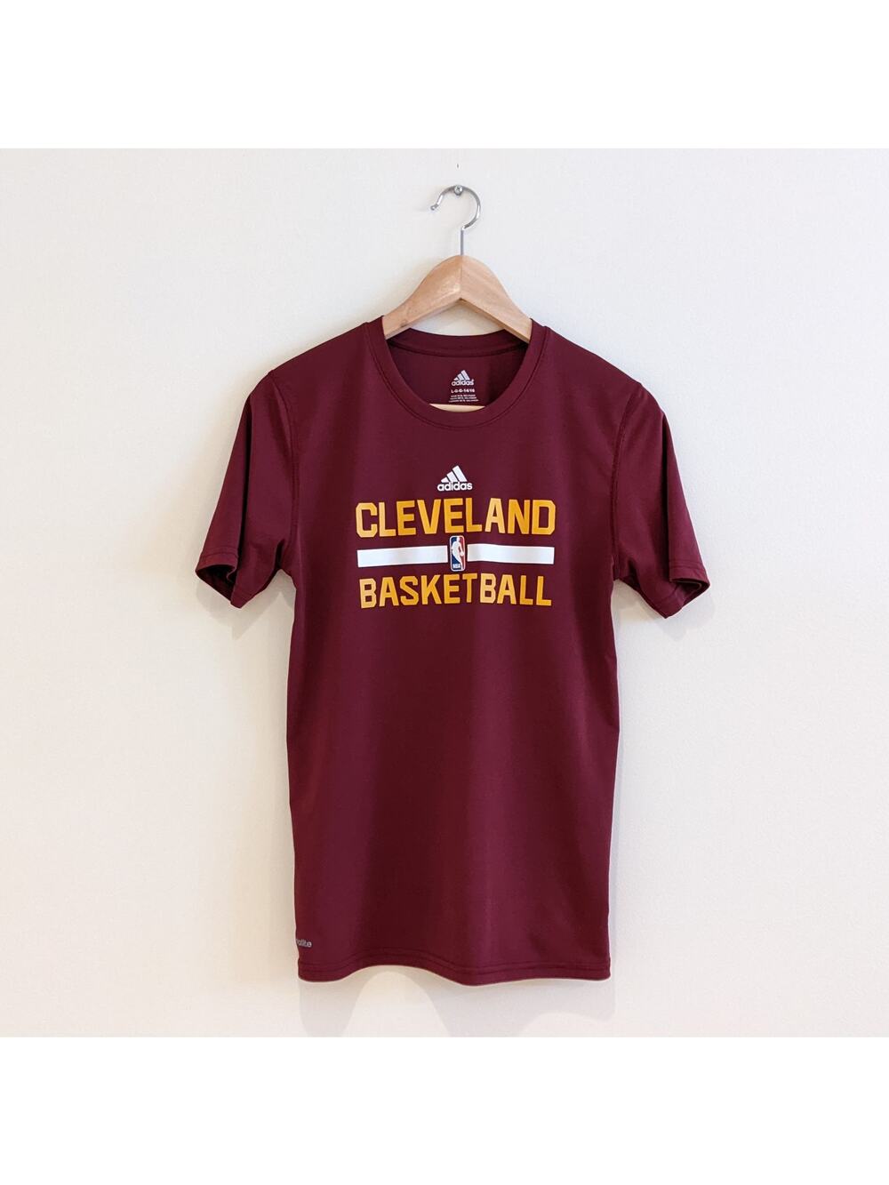 Adidas Cleveland Cavaliers Basketball Climalite Tee Size L/14-16 Wine